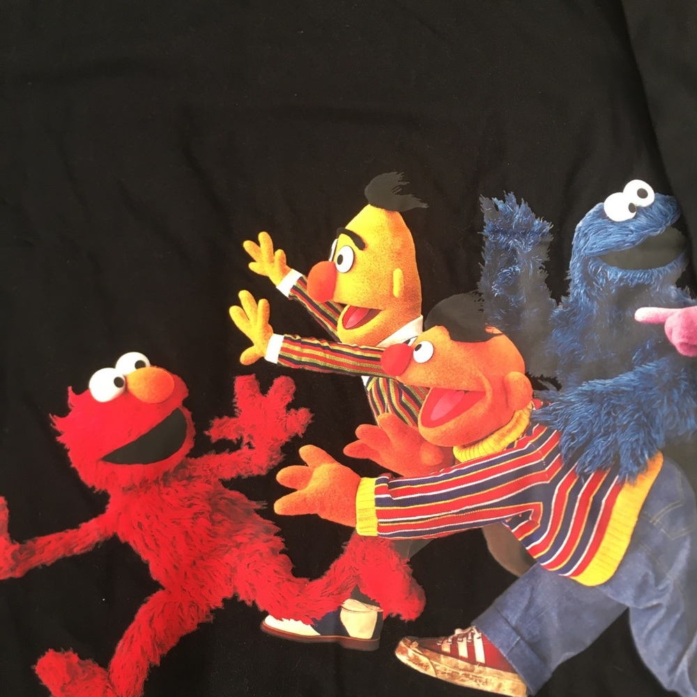 NWT DUMBGOOD Sesame Street Long Sleeve Unisex Top. Size L. 100% Heavy Cotton.